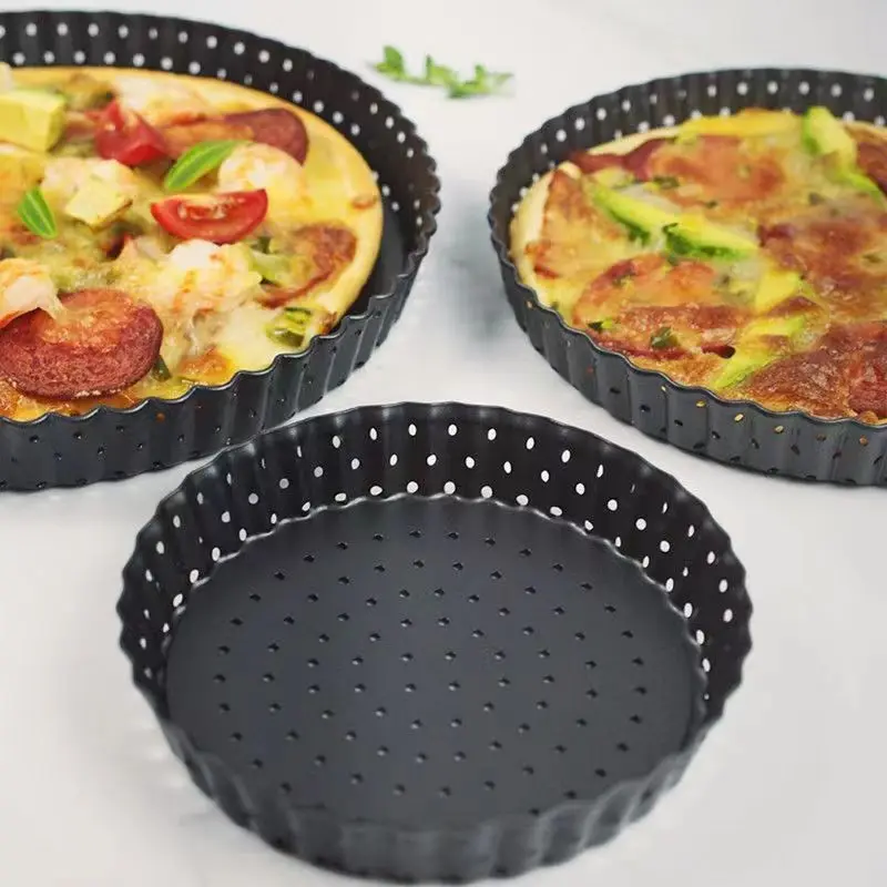 

Pizza Pans,Carbon Steel Non-Stick Pizza Tray,Round Pizza Dish Plate for Oven Baking,w Holes Heavy Duty,Rust Free,Pan-Pizza Mold