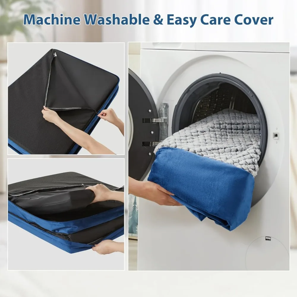 WNPETHOME Dog Beds for Large Dogs, Orthopedic Sofa Dog Bed Mat Pillow with Removable Waterproof Cover, Egg-Foam Crate Bed