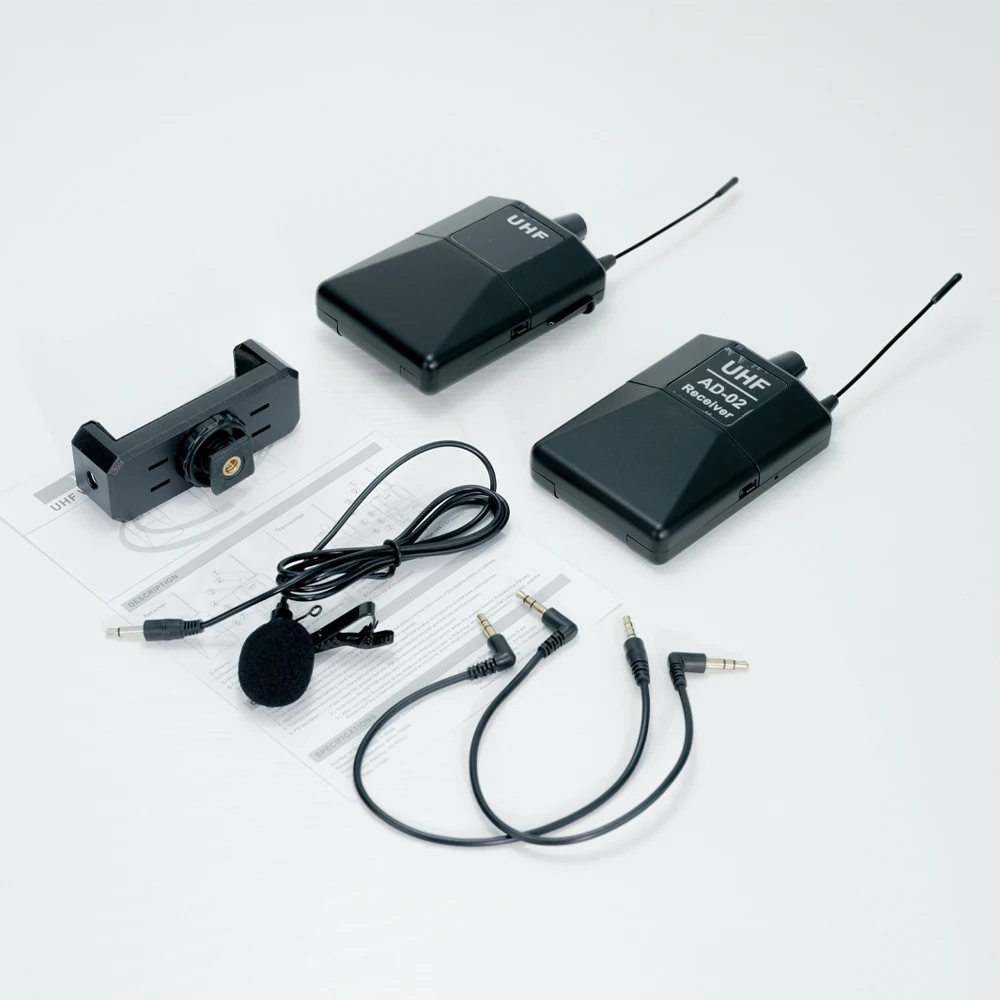 HISINGWELL Wireless Lavalier Microphone System,  UHF Professional Omnidirectional Wireless for Camera PC Smartphone Camcorder 