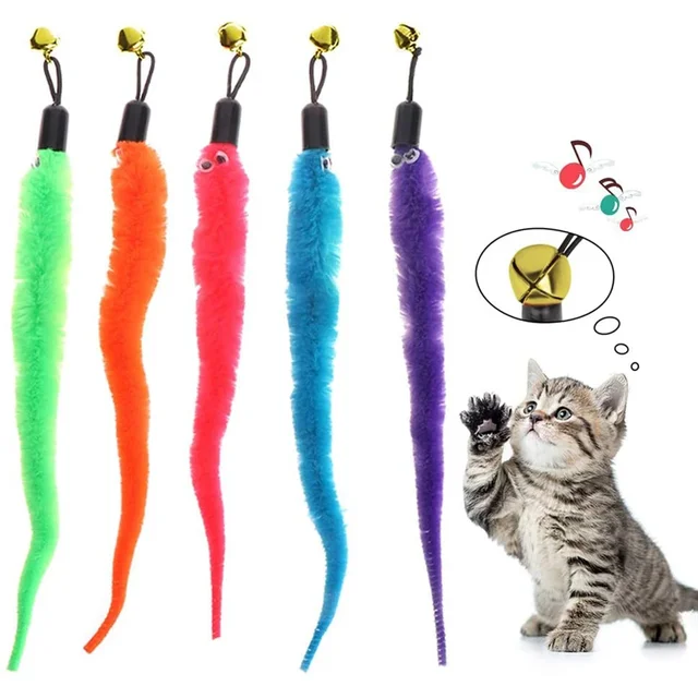 Replace Plush Cat Toy Accessories Worms Replacement Head Funny Cat Stick Pet Toys 5/10/6/11 Pcs Replace Plush Cat Toy Accessories Worms Replacement Head Funny Cat Stick Pet Toys 5/10/6/11 Pcs