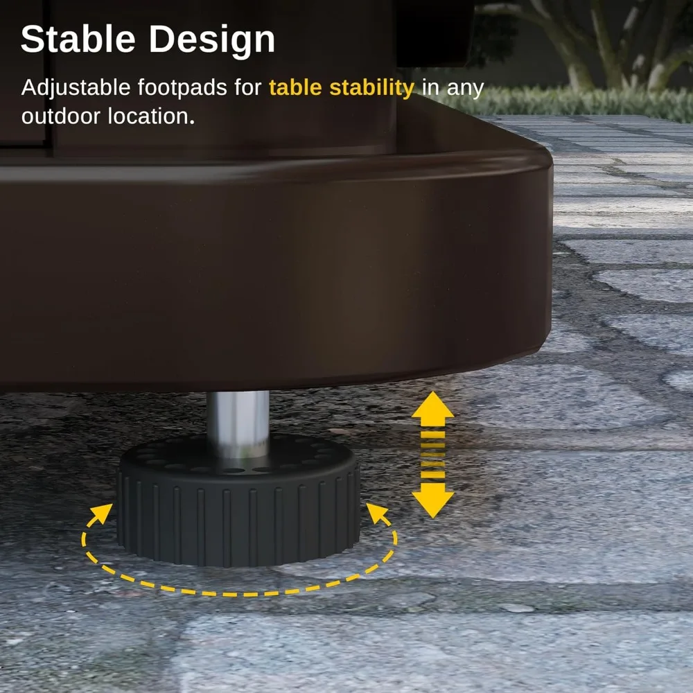 28'' Propane Fire Pit Table, 50,000 BTU Steel Gas FirePit for Outdoor, Outside Patio Deck and Garden