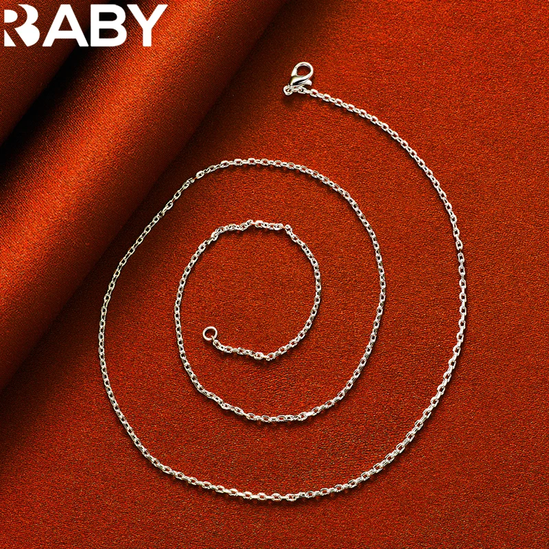 

925 Sterling Silver Basic Circle Chain Necklace 18 Inch For Man Women Wedding Fashion Jewelry High Quality Gift