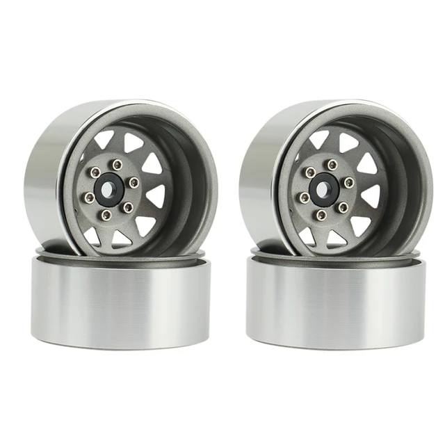 4PCS Deep Dish Wagon 1.9 Metal Beadlock Wheel Hub Rim for 1/10 RC Crawler Axial SCX10 90046 Traxxas TRX4 RC4WD D90