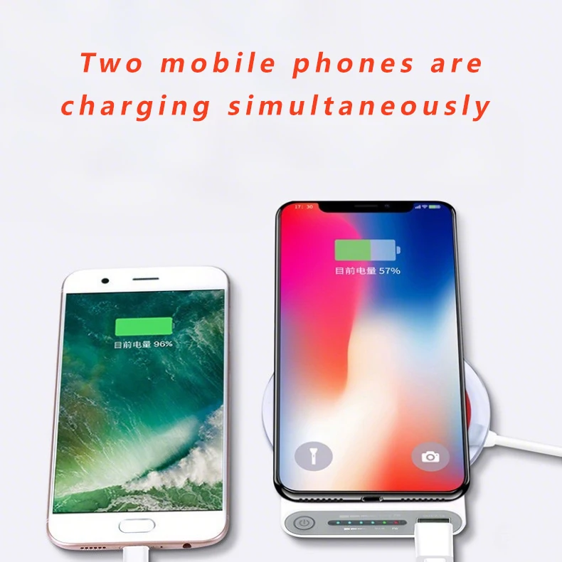 Wireless charging function of the power bank, ultra-thin and portable for travel, 20,000mah 2