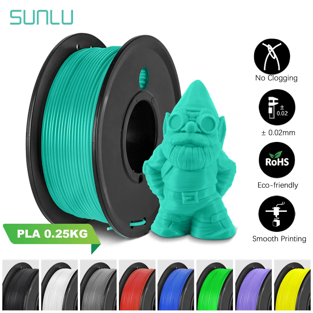 SUNLU PLA 250G 3D Printer Filament 1.75mm Mini Spool Biodegradable High Dimensional Accuracy 3D Print Refills Material Free Ship