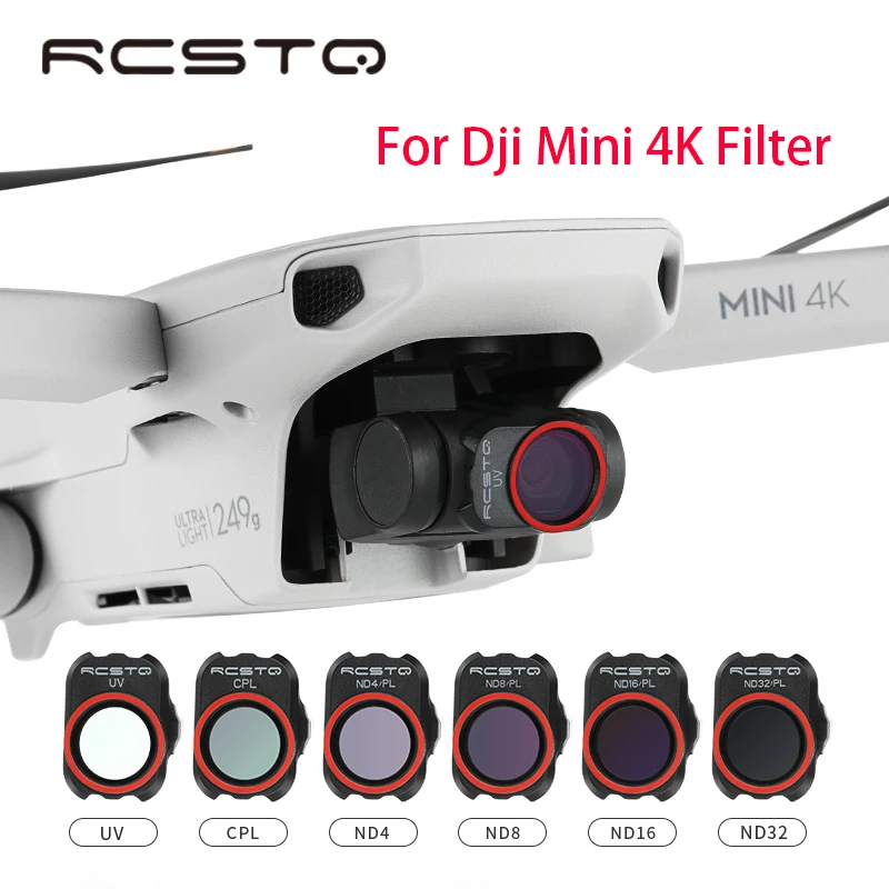 RCSTQparaDjiMini4KjuegodefiltrosdelentesdeDronUV/CPL/4NDPL/8NDPL/16NDPL/32NDPLfiltrodelentedecámaraparaaccesoriosDjiMini4K-AliExpress