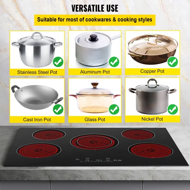 Built-in Electric Cooktop Radiant Ceramic Cooktop 5 Burners 30.3x20.5in -  AliExpress
