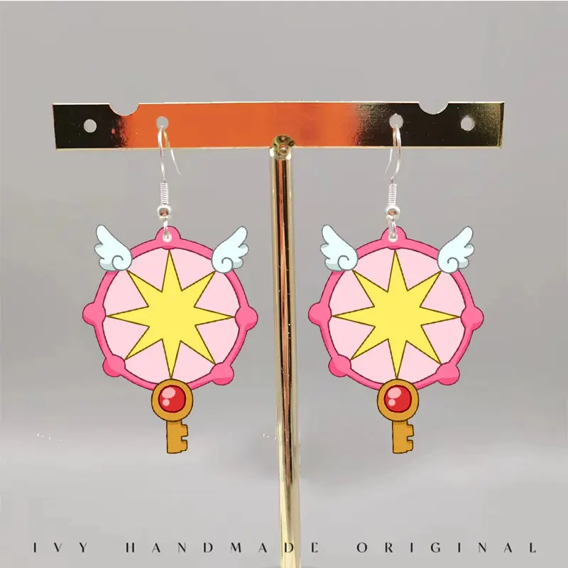 Sakura Card Captor Earrings Acrylic Cute Sakura Card CaptorS
