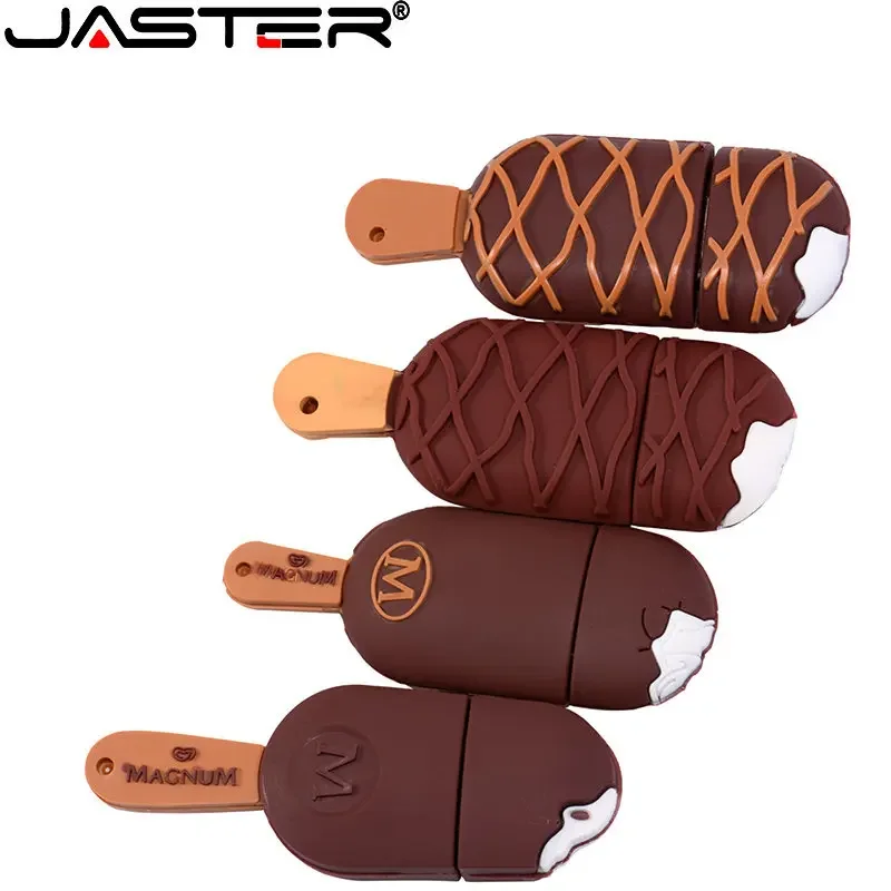 thumbnail image 4 of Memoria USB JASTER de 128 GB con forma de helado y chocolate, con llavero gratis, 64 GB, regalo para niños, memoria USB de 8 GB, 4 of 5