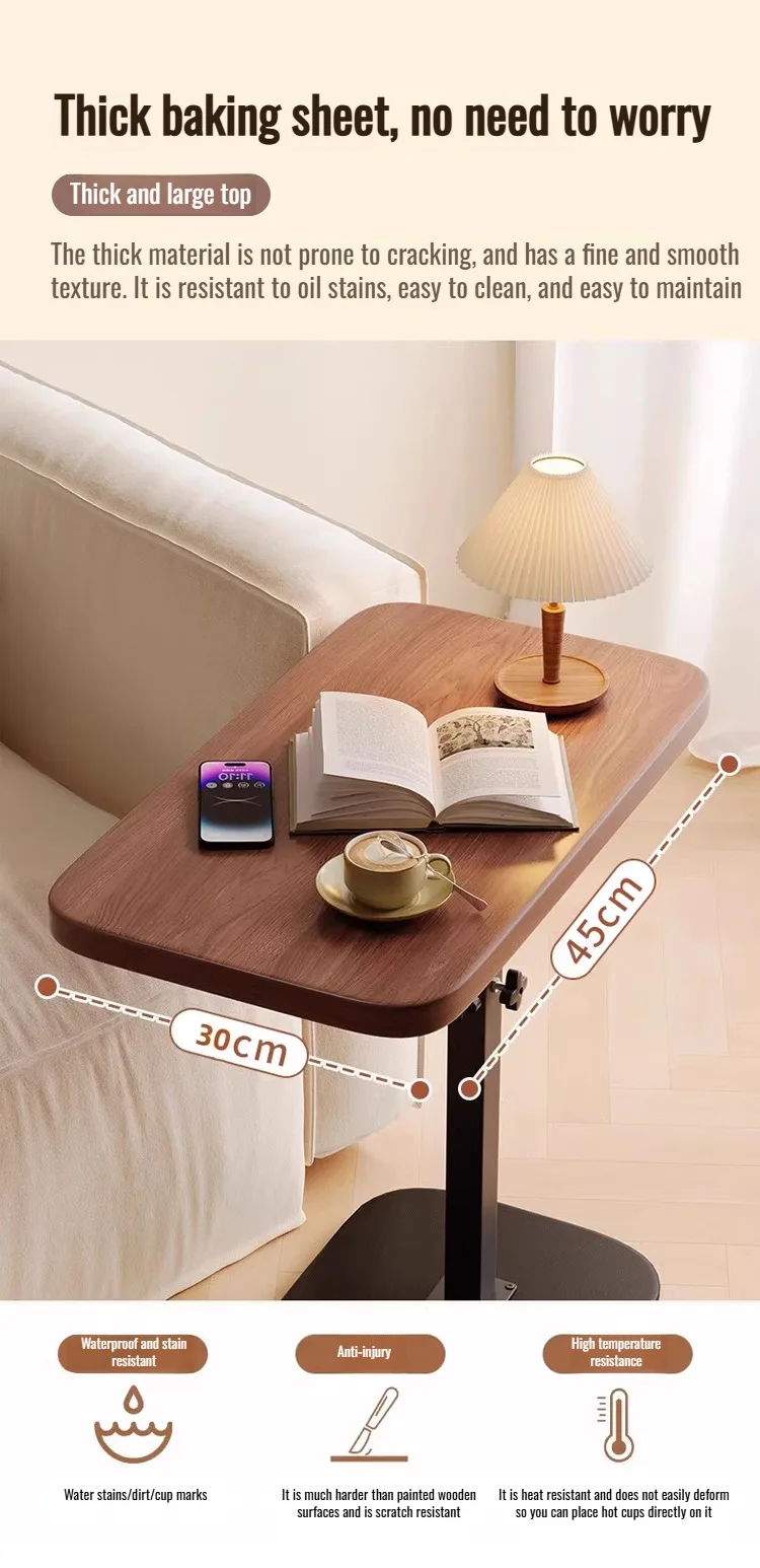 Adjustable Liftable Coffee Table - Rotating Foldable Sofa Side Table with Storage