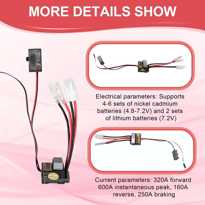 FUFU RC 320A ESC Brushed Electric Speed Controller Brush ESC For RC Car Truck Boat