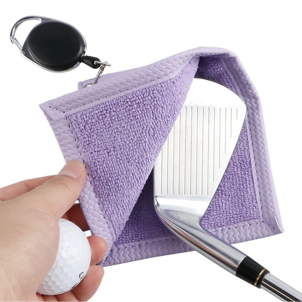 Description Picture 6 of itemSquare Golf Towel with Carabiner Hook Microfiber Golf Club Towel Water Absorption Clean Golf Balls Cleaning Towel Golf Balls
