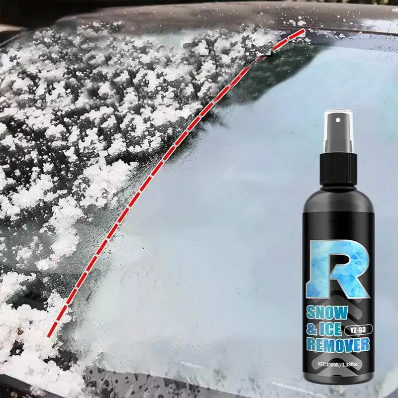 Car Glass Deicer Auto Windshield Defroster Long-lasting Car Ice Remover Agent Ice Remover Melting Spray 100ml For Preventing