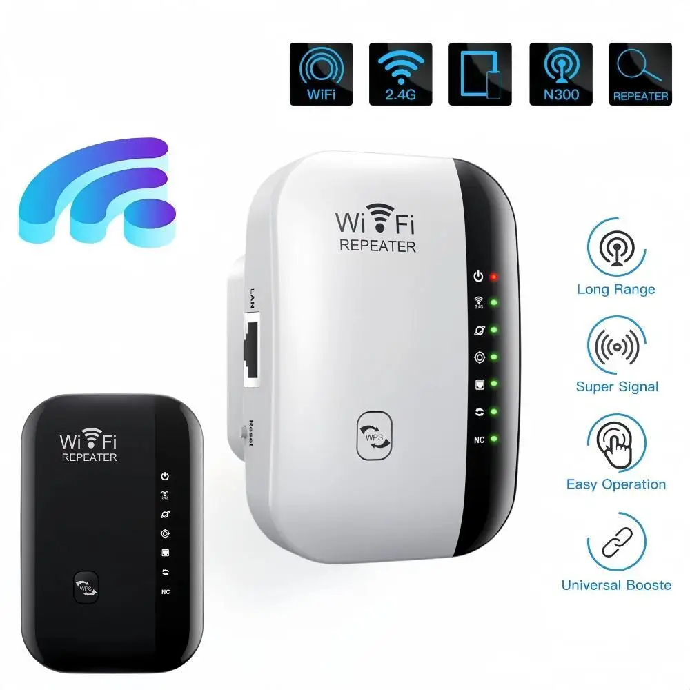 

300Mbps WiFi Repeater WiFi Extender Amplifier WiFi Booster Wi Fi Signal 802.11N Long Range Wireless Wi-Fi Repeater Access Point