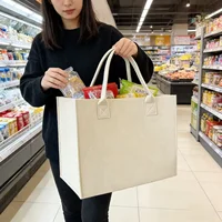 Vente en gros / lots de 100 pièces, sac fourre-tout en feutre à logo personnalisé, grande capacité, sac à main portable, sac de rangement réutilisable, sac cadeau 4
