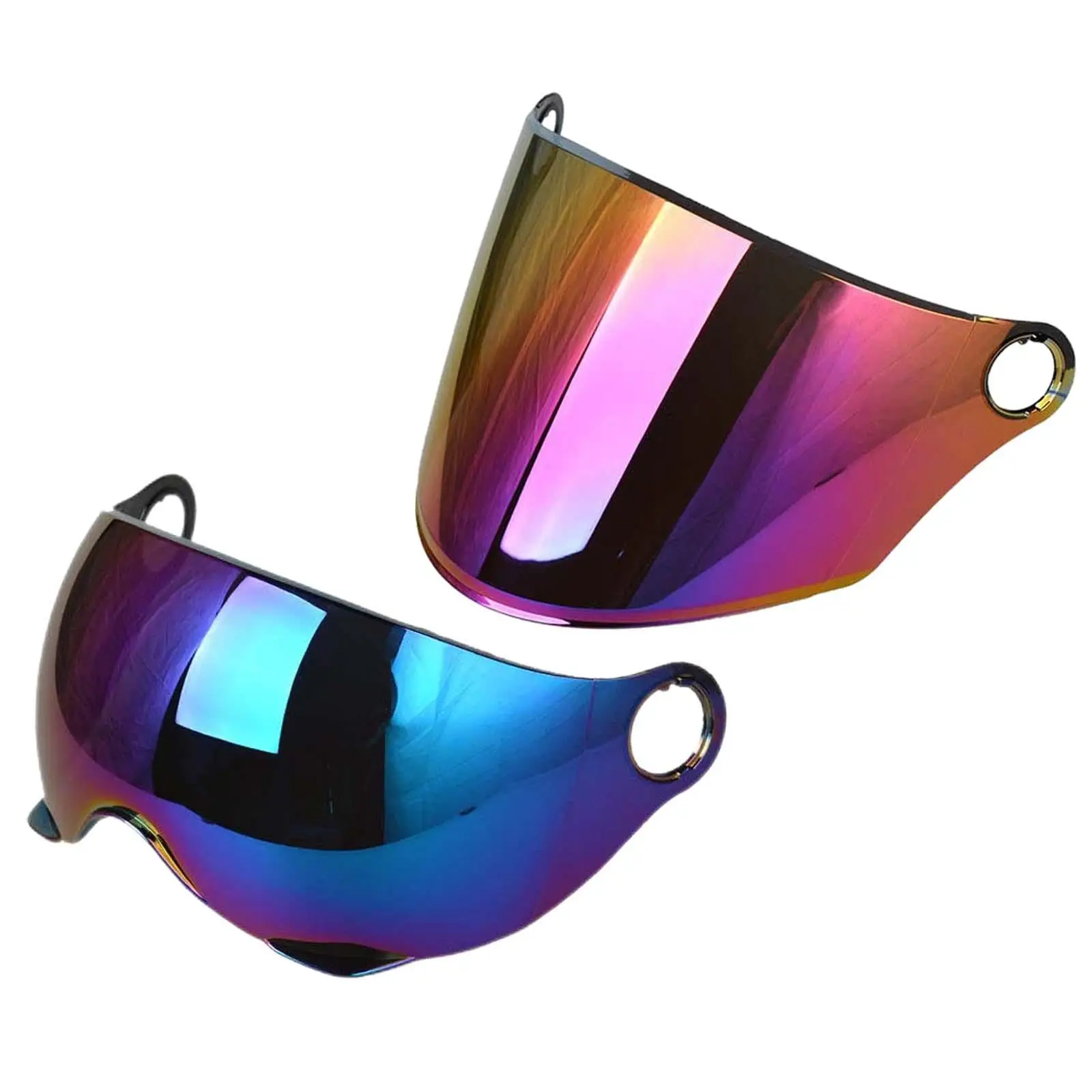 전면 레트로 오토바이 교체용 바이저 렌즈, 다채로운 방풍, 풀 3 스냅 오픈에 적합