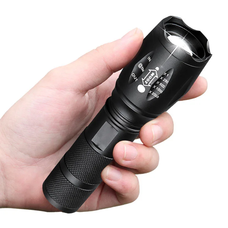 ZK30 Portable Powerful LED Lamp T6  Flashlight Linterna Torch Uses 18650 Chargeable Battery Outdoor Camping Tactics Flash Light