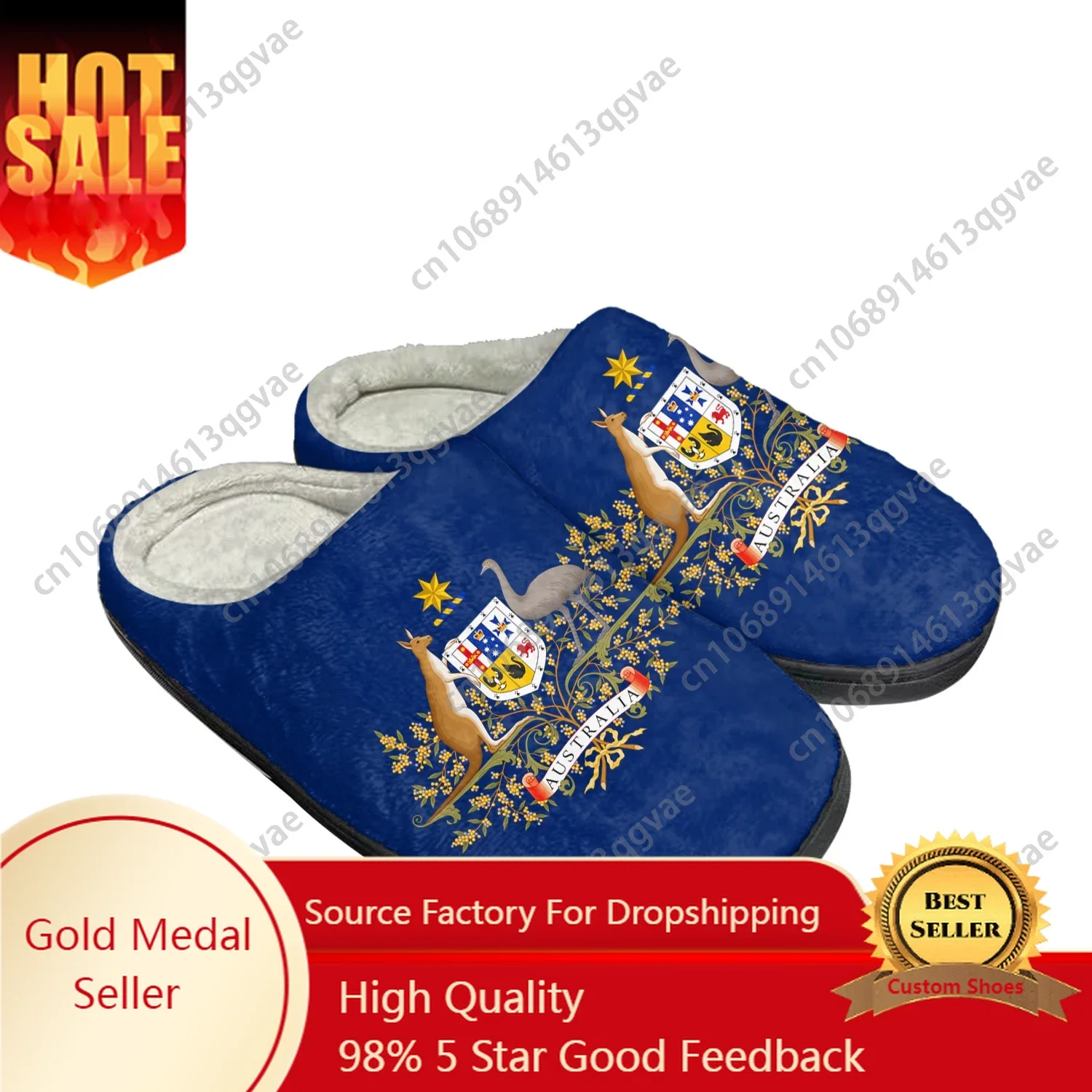 Australian Flag Home Cotton Custom Slippers Mens Womens Sandals Australia Plush Bedroom Casual Keep Warm Shoes Thermal Slipper