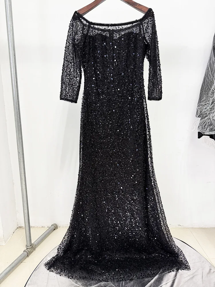 فستان ماكسي شاش مطرز