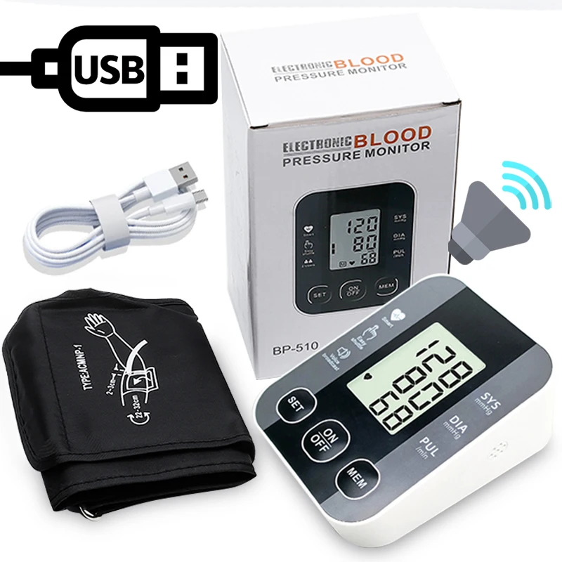 Blood Pressure Monitor Blood Pressure Meter Automatic USB Wrist Digital Portable