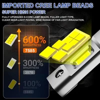 H1 LED Headlights 5500000LM 6000K 5200W 16PCS 7585 CSP High Low Beam Turbo Auto Light 1:1 Fanless Mini 12V H7 H4 H3 +600% Bright - Image 2