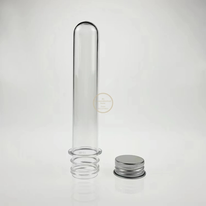 Lab 30/40/70/100ml PET test tube bottle Transparent cylindrical plastic refillable bottle for Mask candy data line 10pcs Lab Reagent Bottle