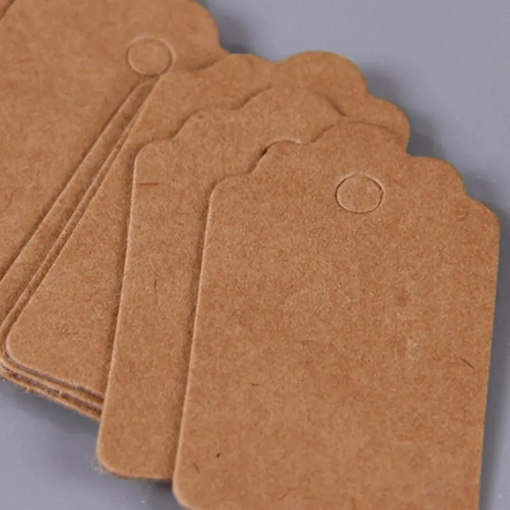 Kraft Gift Tags Scalloped Edge Wedding Party Paper Tag Price Label Hang Tag  100pcs/lot - AliExpress