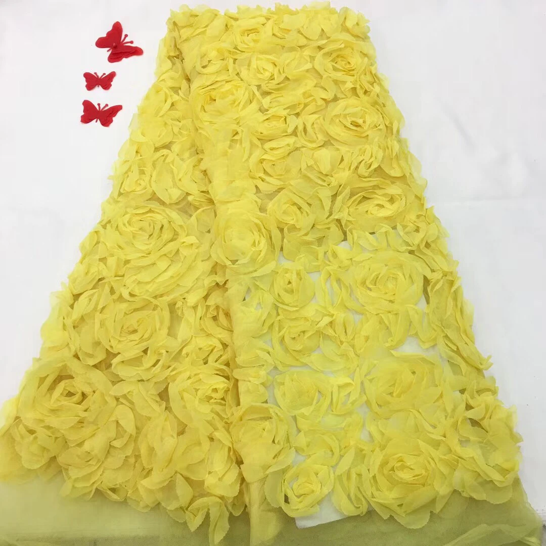 

2021 Latest Design African Tulle Lace Fabric With Beads High Quality 3D Lace Fabric French Net Lace Fabric For Dresses R47