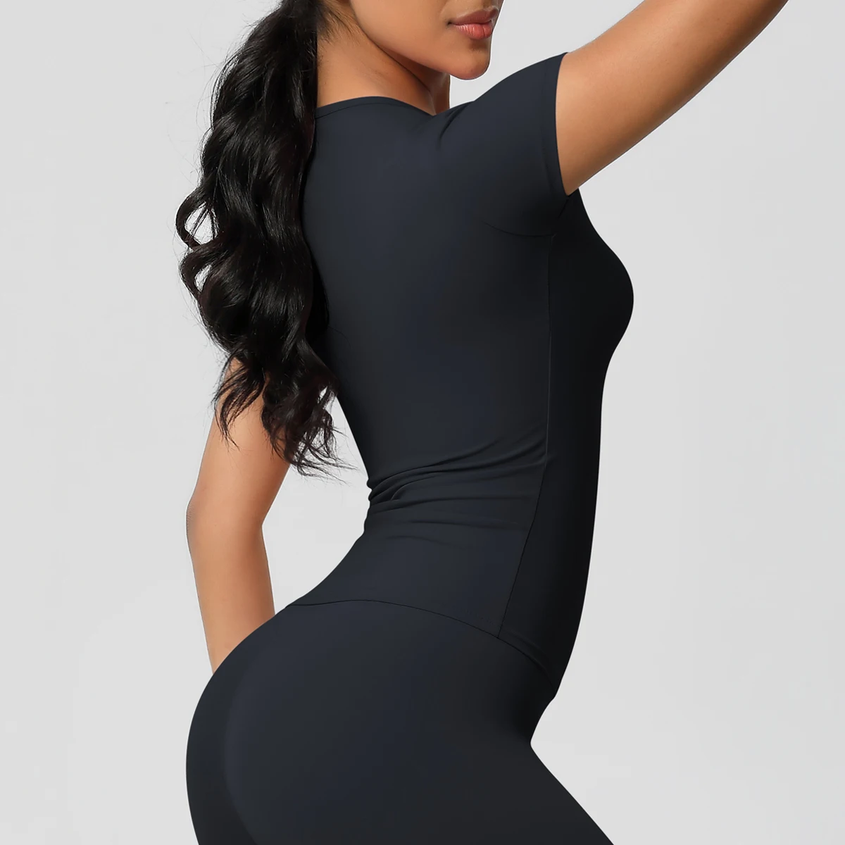 High Elastic Dry Fit Sports Top - Womens Breathable Gym T-Shirt