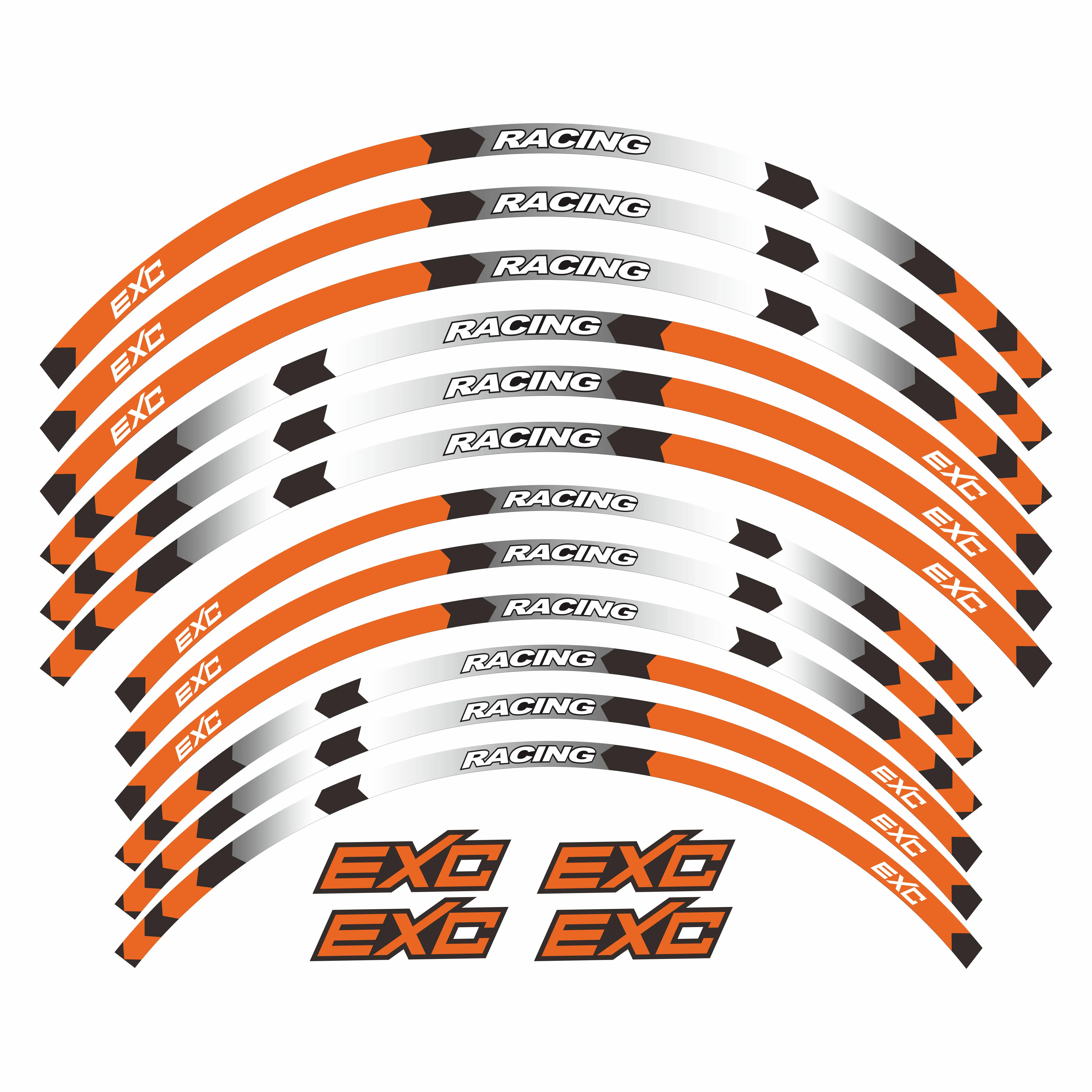 

New 12 Strips Motorcycle Accessories Colorful Personality Wheel Hub Tire Decal Emblem Reflective Sticker For KTM EXC