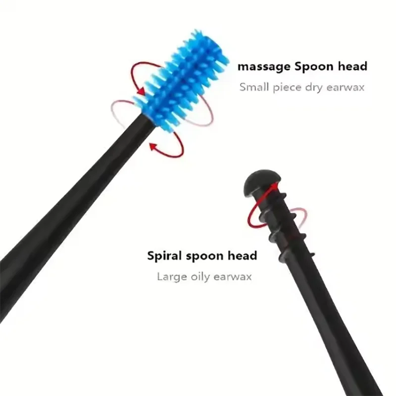 2pc Spiral Ear Spoon, Double Headed Rotating Ear Digging Spoon, EarPicking Tool, Double-Ended Earpick, Clean Ear Safety