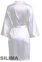 Robe de mariée d'équipe de fête de mariage avec lettres noires, pyjama Kimono en Satin, peignoir de demoiselle d'honneur SP2000 3