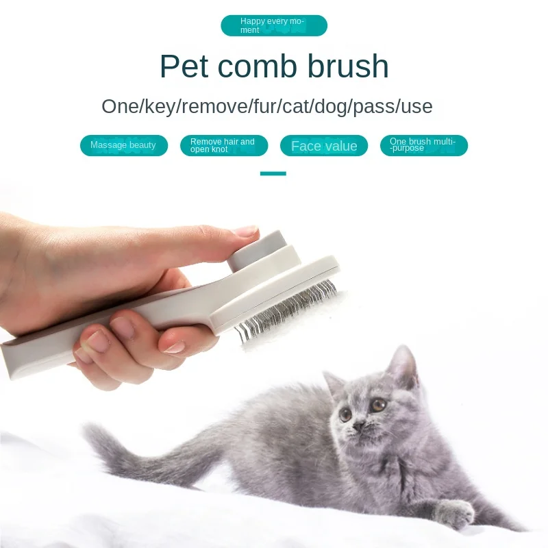

Self Cleaning Brush Grooming Pet Hair Remover Soft Brush Comb Cat Hair Cleaner Beauty Products For Dog Cat Supplies