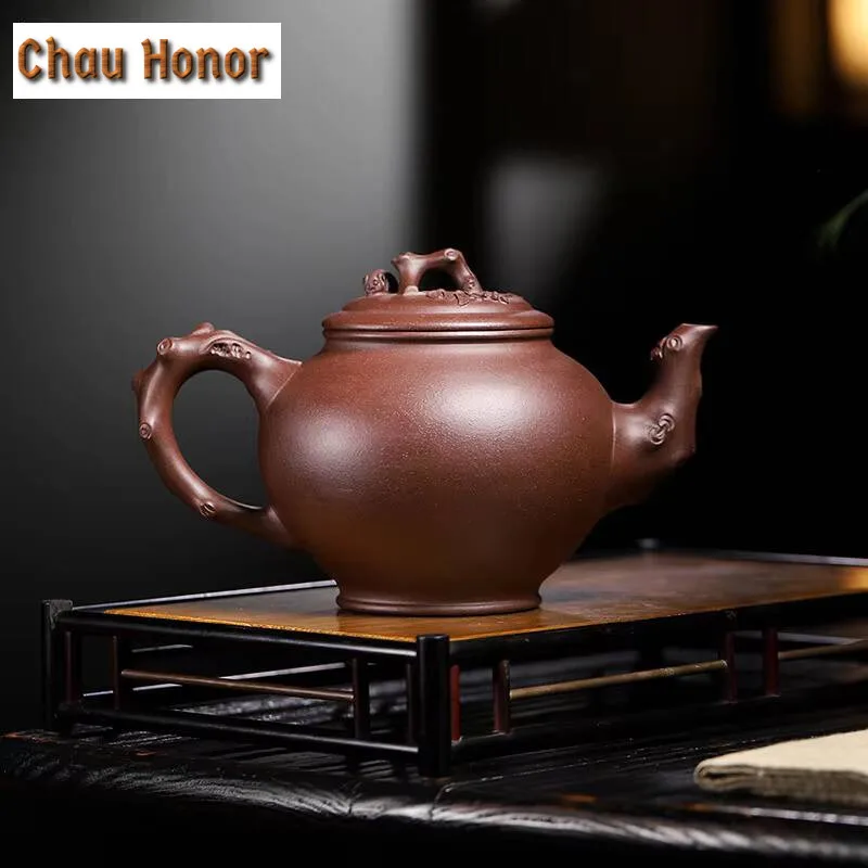 970ml Yixing Purple Clay Teapot Handmade Primrose Tea Pot Raw Ore Purple Mud Kettle Chinese High-end Zisha Tea Set Collection