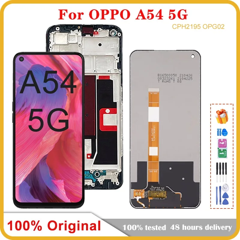 6.5 "Originale Per Oppo A54 5G Display Lcd Con Cornice Touch Panel Digitizer Assembly Per Oppo A54 5G Cph2195 Schermo Lcd