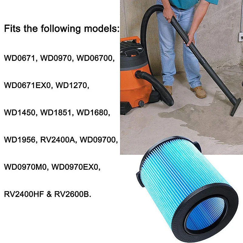 Replacement Filter for VF5000 5-20 Gallon Vacuums Pleated Paper Rigid Vacuum Filter