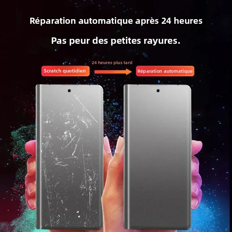 Installation du Film Hydrogel Matte pour Galaxy Z Fold 5/4/3/2 - Protection Charnière HD sur l'écran pliable, sans bulles.