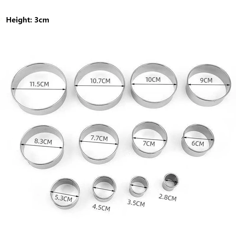 Stainless Steel Pottery Clay Tools Round Ceramic Polymer Clay Cutter Molds 12Pcs/Set Handmade Tools
