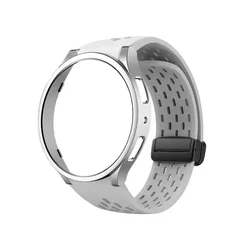 Enhanced PC Case & Silicone Strap with Magnetic Bracelet - Galaxy watch 5 44mm (Sliver Light gray)