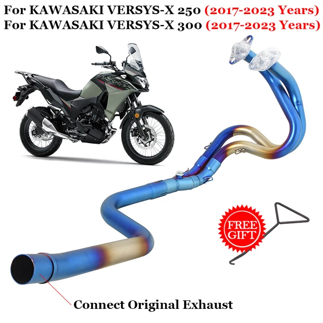 Slip On Motorcycle Exhaust System Escape Modified Muffler Front Link Pipe For KAWASAKI VERSYS X VERSYS-X 250 300 2017 - 2023