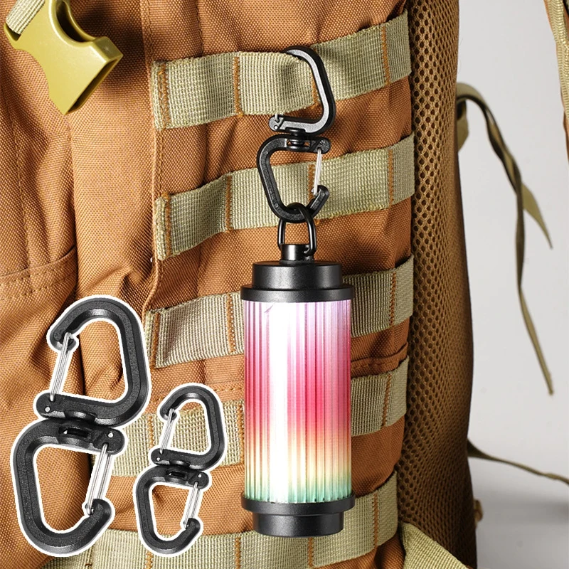 1/5/10 pcs 360 Degree S Chain Hook Black Double Clip Swivels  for Outdoor Camping Backpacks Locking Buckles Hiking Carabiner