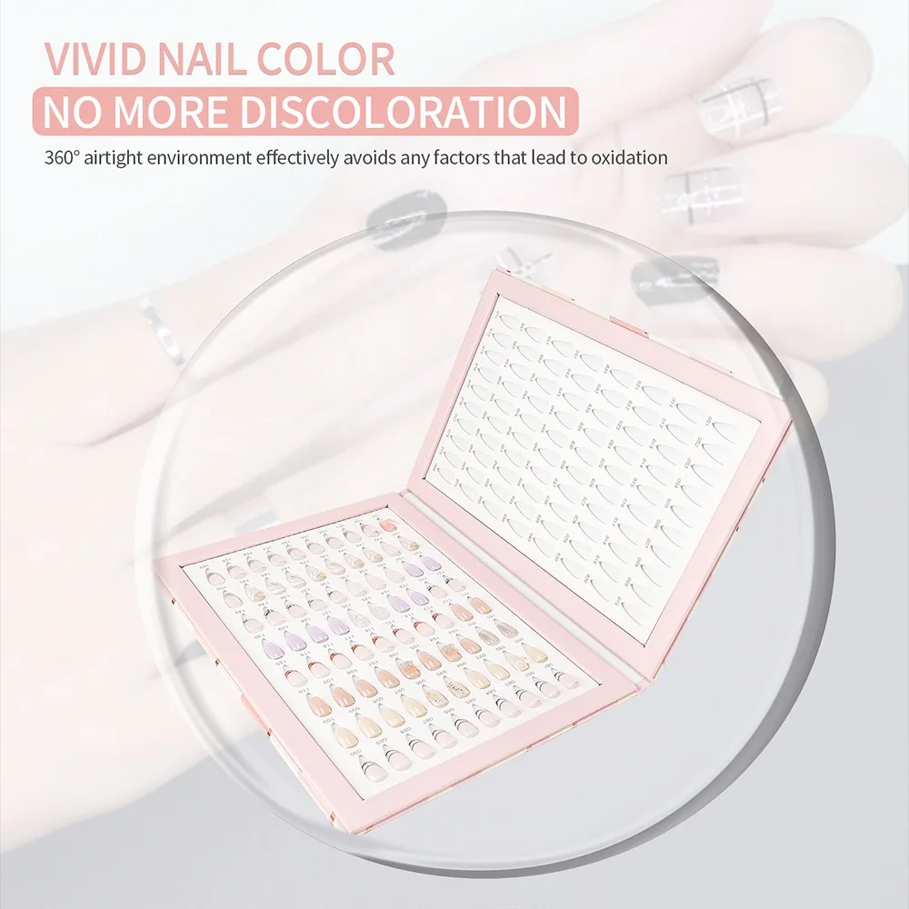 160 Pcs Nail Color Display Book DIY Nail Gel Polish Color Display Board Nail Art Showing Card Stand Nail Tips for Nail Art Salon