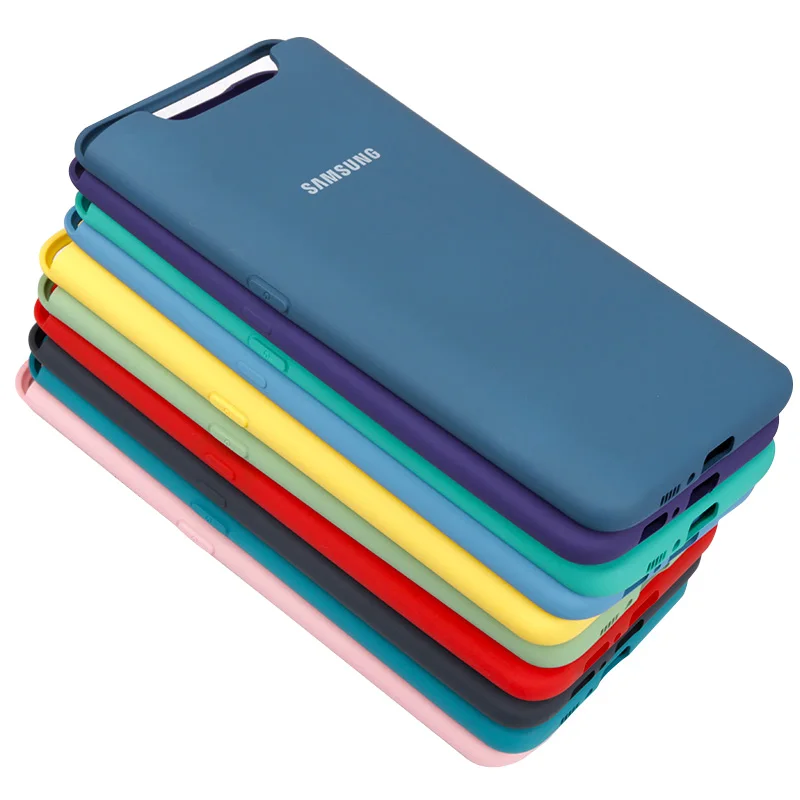 phone pouch for running Samsung A80 A90 Liquid Silicone Case Official Silicone Soft Back Cover Samsung Galaxy A80 A90 Case Protection Cover cell phone belt pouch