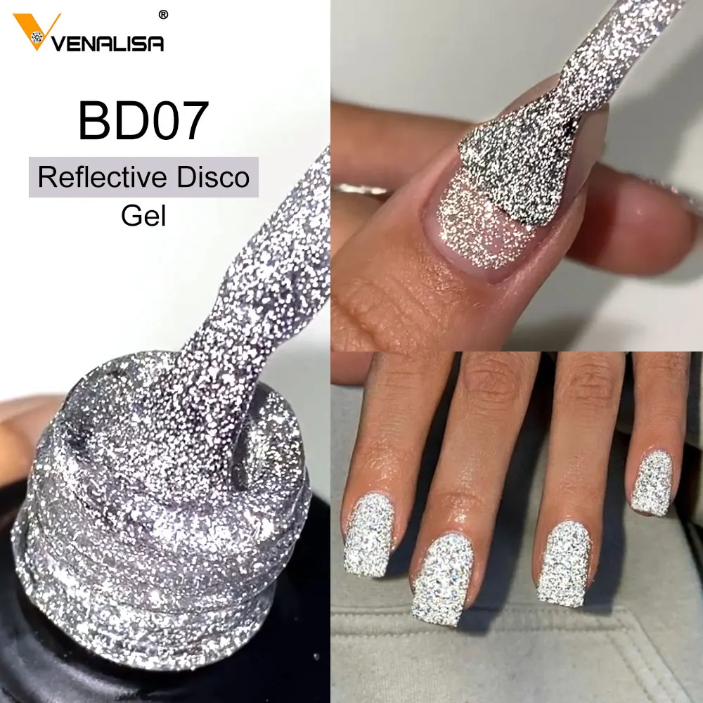Venalisa Reflective Glitter Gel Polish - Sparkling Shine Soak-Off Nail Varnish