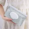 EVA Baby Wet Wipe Pouch Portable Wipes Holder Case Flip Cover Snap-Strap Reusable Refillable Cosmetic Pouch Useful Tissue Box 4