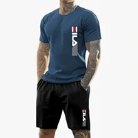 Hommes 2025 été nouveau costume de sport décontracté mode respirant en plein air hommes T-shirt à manches courtes + short d'entraînement ensemble deux pièces 2