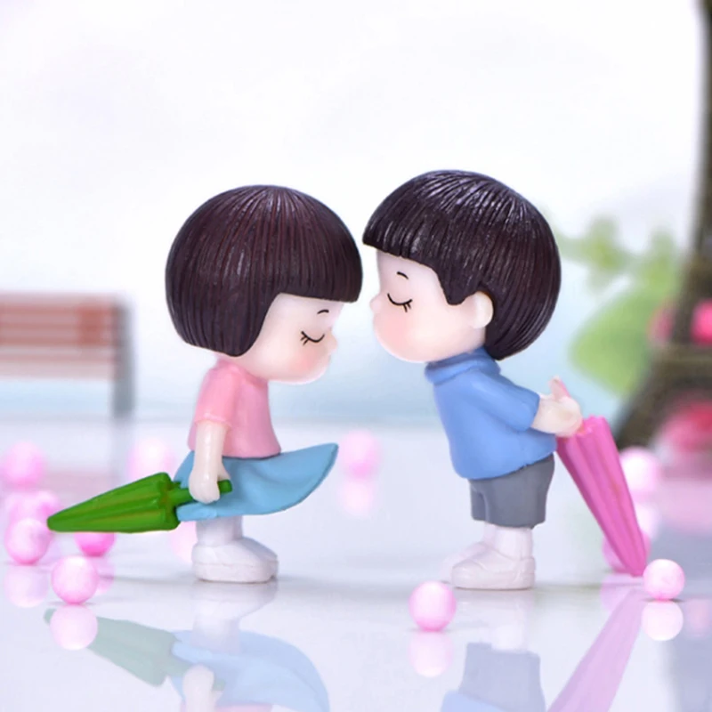 Miniature Couple Ornament Lovers Couple Miniature Doll DIY Terrarium Figurines Fairy Garden Decor Valentine's Day Gift Home Accessories