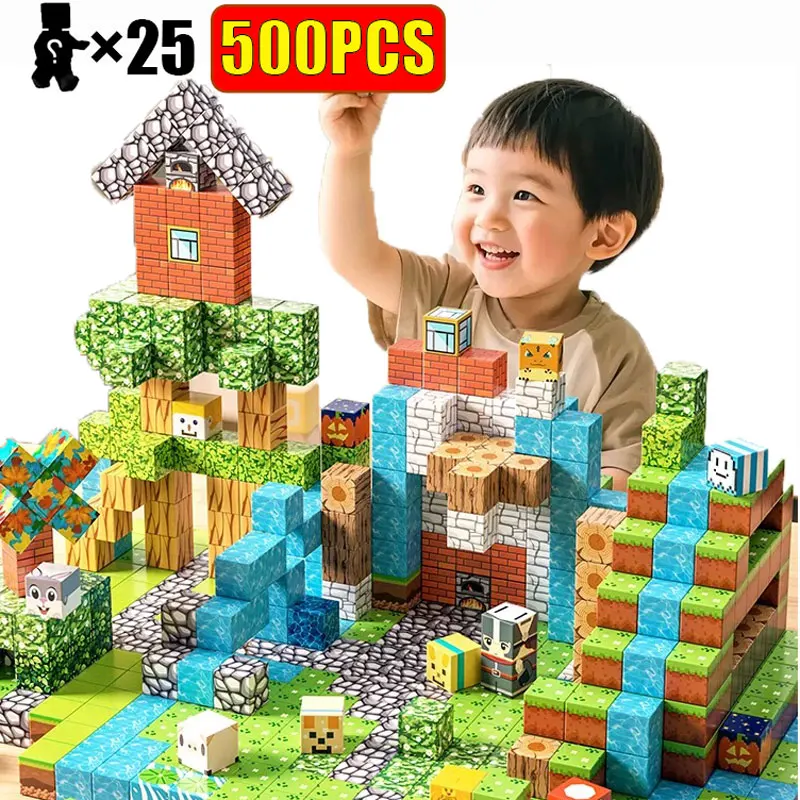 10-500 pçs conjuntos de blocos magnéticos brinquedos de construção construir meu ímã modelo mundial haste montessori sensorial para crianças presentes de natal