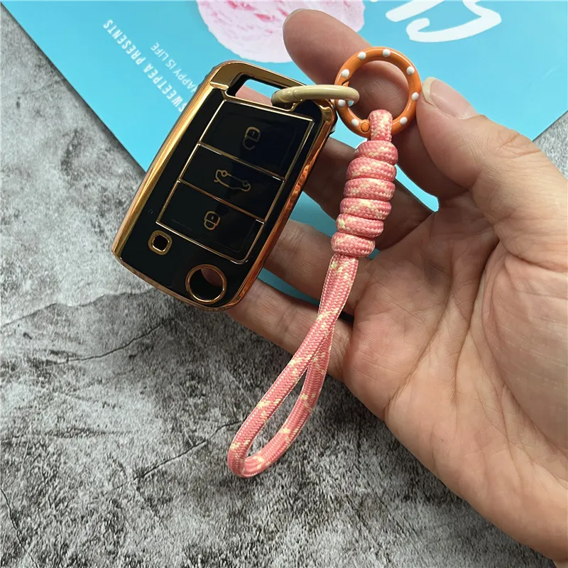Key Chain Accessories Small Fresh Keychain Candy Color Keyring Lanyard Anti-lost Car Keychain Short Key Holder Bag Decoration - 2