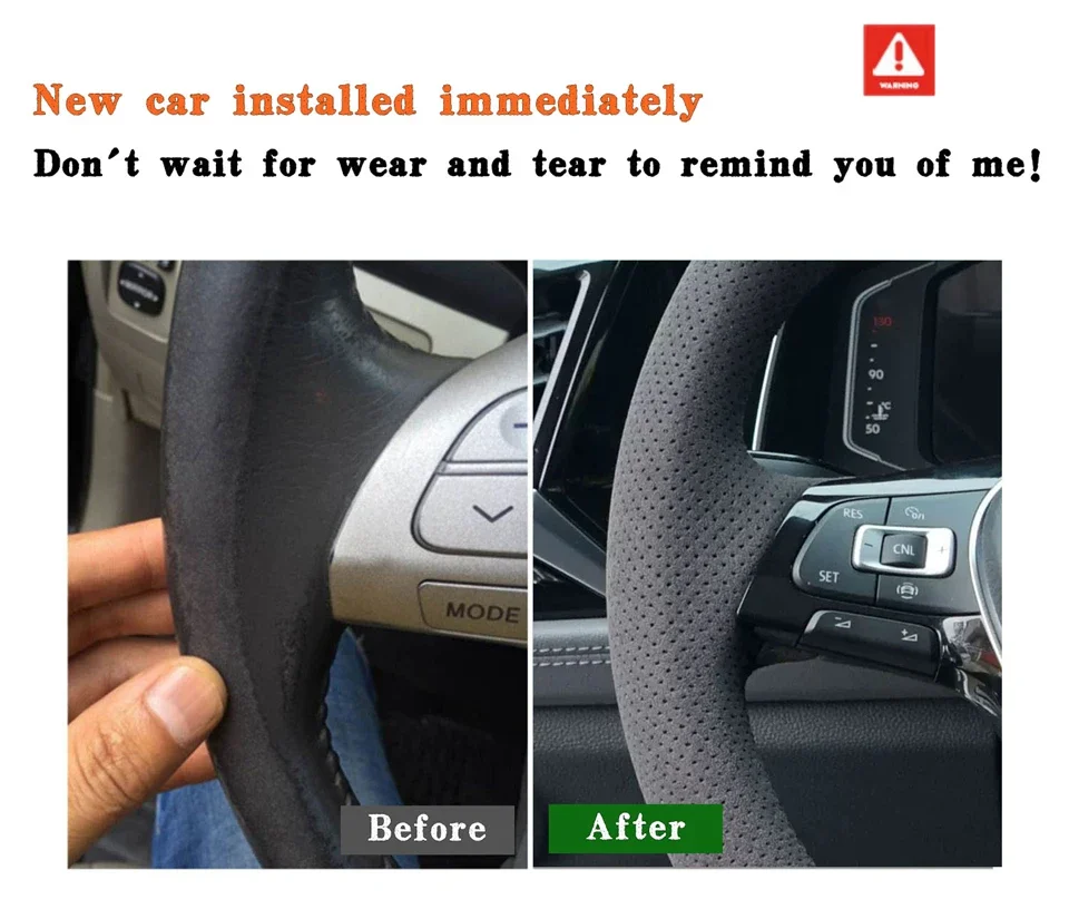 Benutzerdefinierte Auto Lenkrad Abdeckung Wildleder Für BMW 3er E46 2000-2005 E53 X5 1999 5er E39 2000-2003 Auto Innen Auto Styling – Detail 1